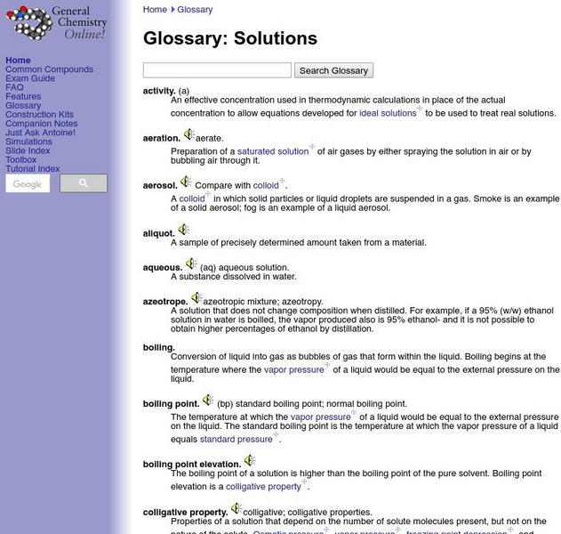 Frostburg State University: Glossary Solutions Website