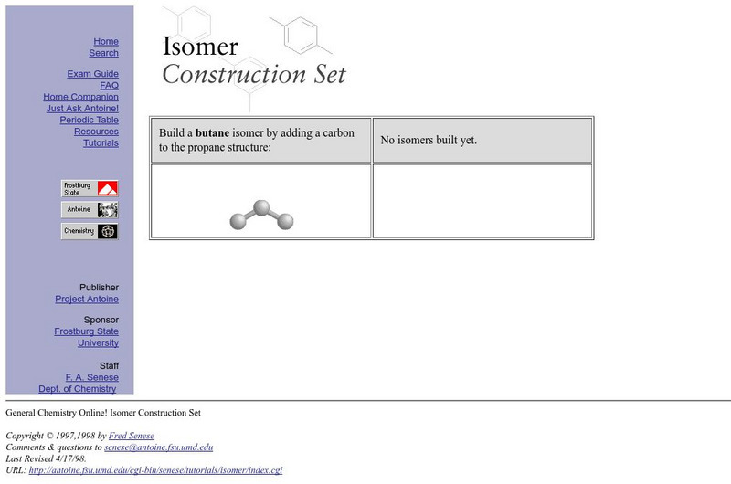General Chemistry Online: Isomer: Construction Set Interactive General Chemistry Online: Isomer: Construction Set Interactive