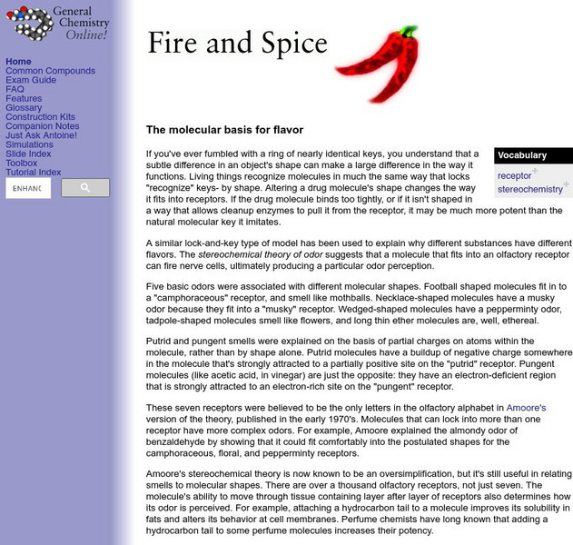General Chemistry Online: Fire and Spice Article General Chemistry Online: Fire and Spice Article