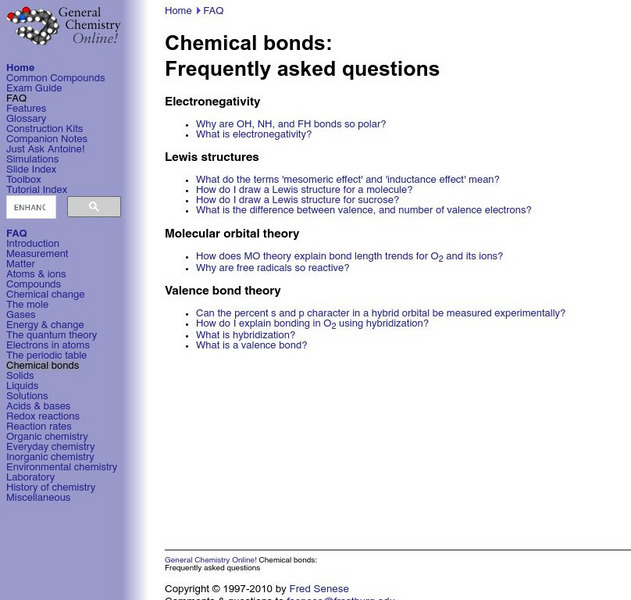 General Chemistry Online: Chemical Bonds Faq Handout General Chemistry Online: Chemical Bonds Faq Handout