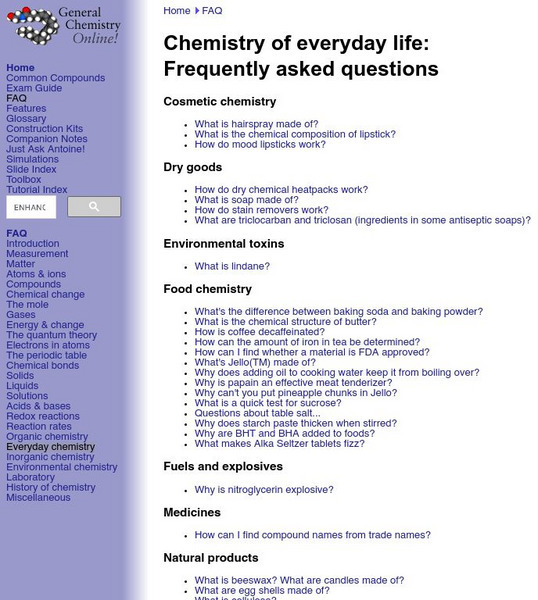General Chemistry Online: Chemistry of Everyday Life Handout General Chemistry Online: Chemistry of Everyday Life Handout