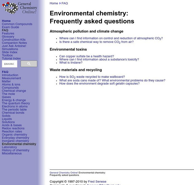 General Chemistry Online: Environmental Chemistry Faq Handout General Chemistry Online: Environmental Chemistry Faq Handout