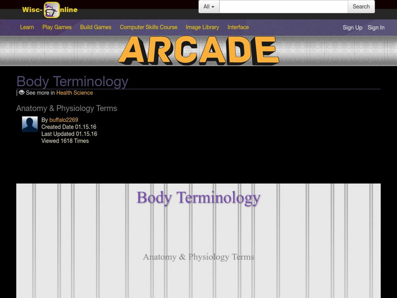Wisc Online: Body Terminology Baseball Interactive Wisc Online: Body Terminology Baseball Interactive