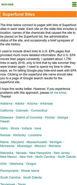 Eco Usa: Index of State Superfund Sites Website Eco Usa: Index of State Superfund Sites Website