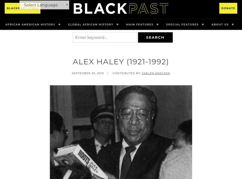 Black Past: Haley, Alex Handout Black Past: Haley, Alex Handout