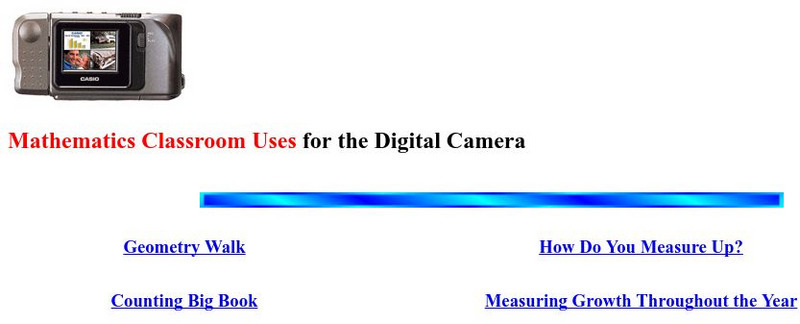 University of Central Florida: Mathematics Classroom Uses for the Digital Camera Lesson Plan University of Central Florida: Mathematics Classroom Uses for the Digital Camera Lesson Plan