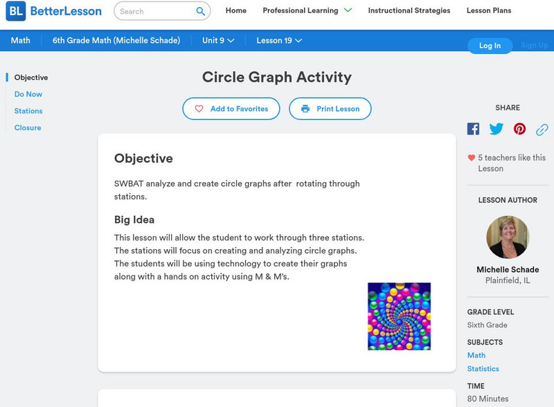 Better Lesson: Circle Graph Activity Lesson Plan Better Lesson: Circle Graph Activity Lesson Plan