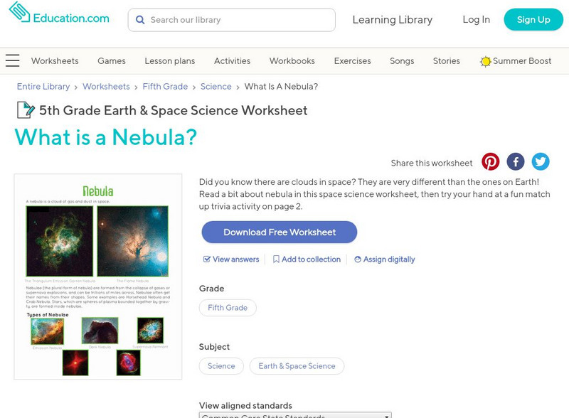Education.com: What Is a Nebula? Activity Education.com: What Is a Nebula? Activity