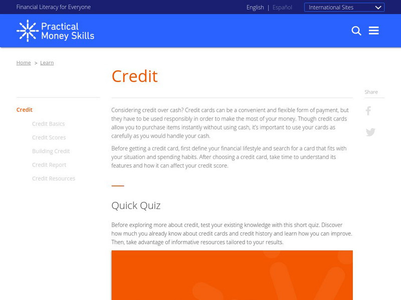 Visa: Practical Money Skills: Credit Unit Plan Visa: Practical Money Skills: Credit Unit Plan