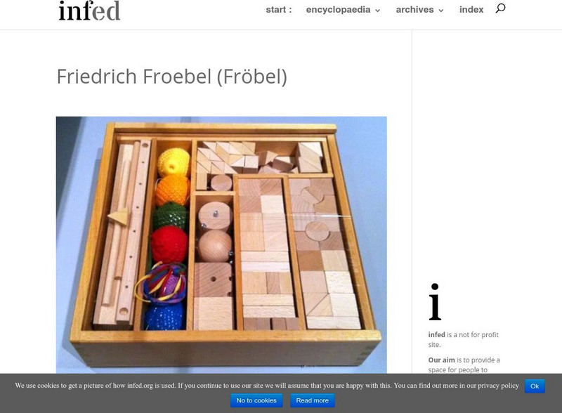 Infed: Friedrich Froebel (Frobel) Website