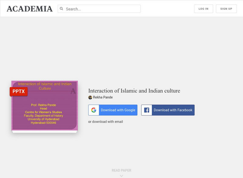University of Hyderabad: Interaction of Islamic and Indian Culture Article University of Hyderabad: Interaction of Islamic and Indian Culture Article