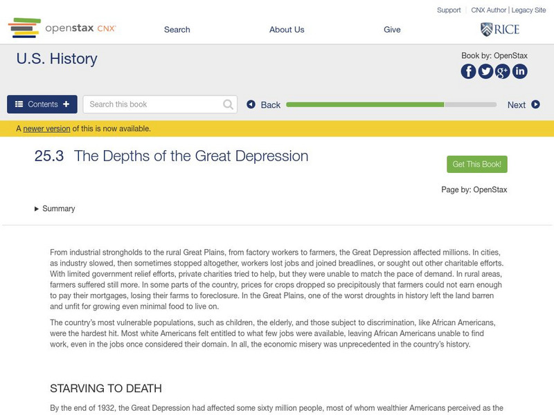 Open Stax: The Great Depression 1929 1932: The Depths of the Great Depression eBook Open Stax: The Great Depression 1929 1932: The Depths of the Great Depression eBook