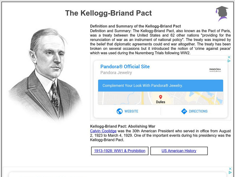 Siteseen: American Historama: The Kellogg Briand Pact Article Siteseen: American Historama: The Kellogg Briand Pact Article