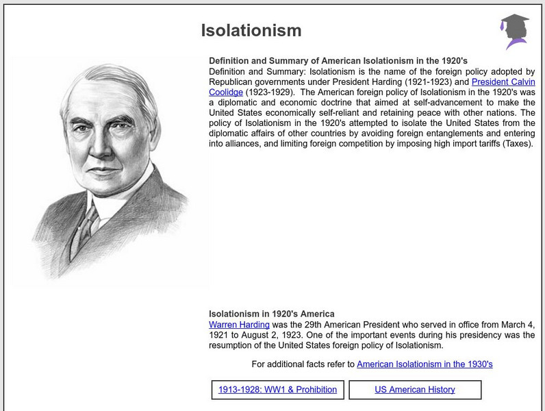 Siteseen: American Historama: Isolationism Article