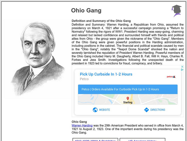 Siteseen: American Historama: Ohio Gang Article Siteseen: American Historama: Ohio Gang Article