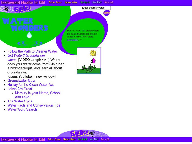 Eek!: Water Wonders Handout Eek!: Water Wonders Handout