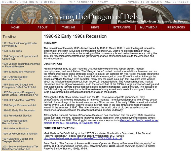 Roho: 1990 1992 Early 1990s Recession Website Roho: 1990 1992 Early 1990s Recession Website