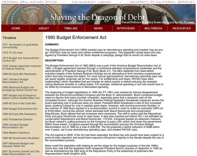 Roho: 1990 Budget Enforcement Act Website Roho: 1990 Budget Enforcement Act Website