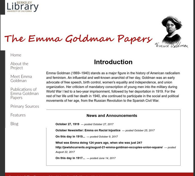 Berkeley Library: The Emma Goldman Papers Article Berkeley Library: The Emma Goldman Papers Article