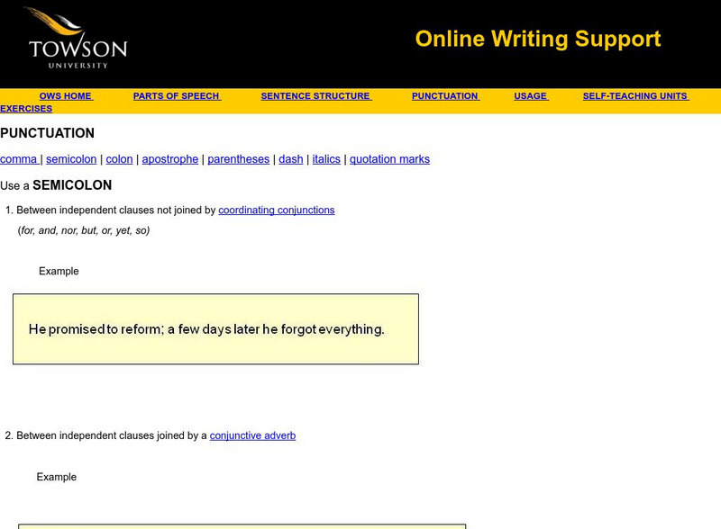 Towson University: Online Writing Support: Dash Handout Towson University: Online Writing Support: Dash Handout
