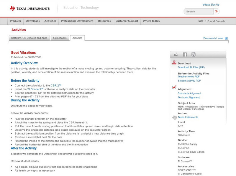 Texas Instruments: Good Vibrations Activity