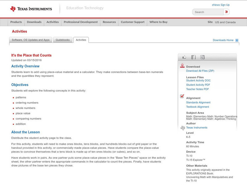 Texas Instruments: It's the Place That Counts Activity Texas Instruments: It's the Place That Counts Activity