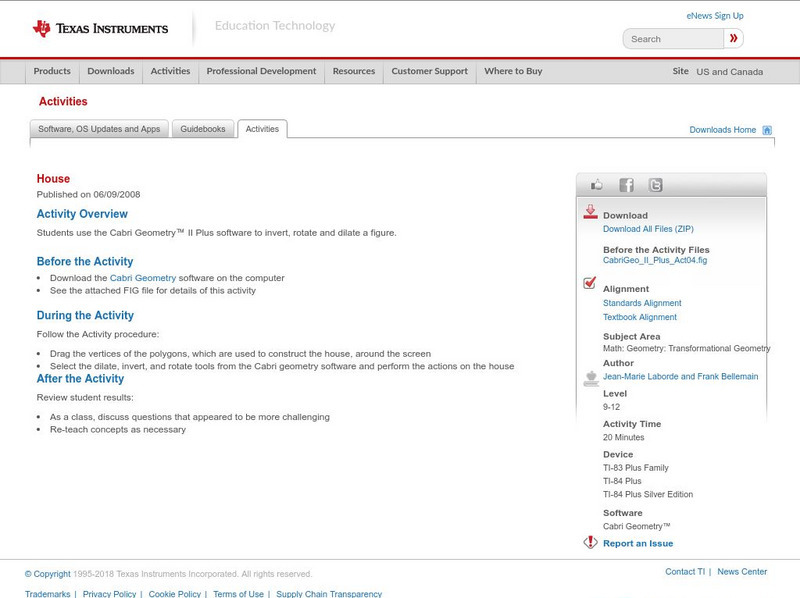 Texas Instruments: House Activity Texas Instruments: House Activity