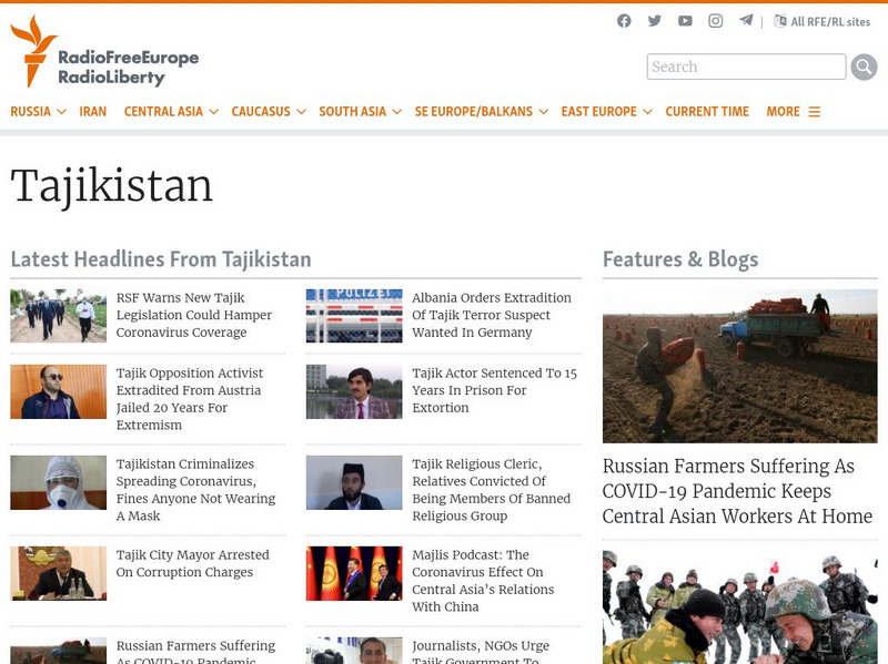 Radio Free Europe: News and Features on Tajikistan Website Radio Free Europe: News and Features on Tajikistan Website