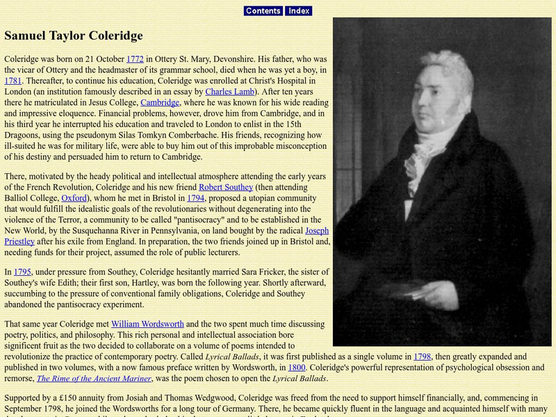 Knarf English: Samuel Taylor Coleridge Article Knarf English: Samuel Taylor Coleridge Article