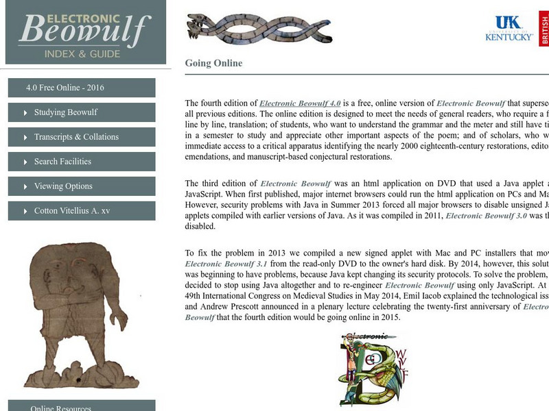 Electronic Beowulf: Studying Beowulf Website Electronic Beowulf: Studying Beowulf Website