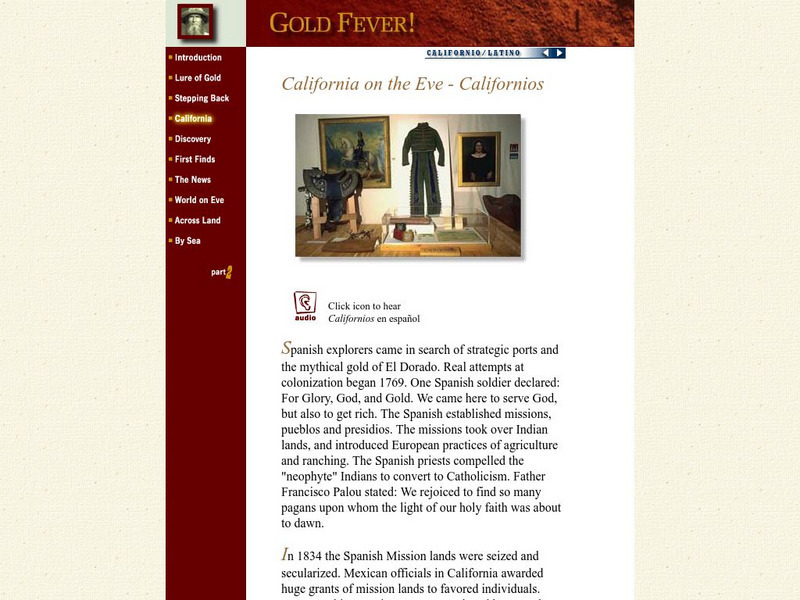 Gold Rush: California on the Eve Californios Website Gold Rush: California on the Eve Californios Website