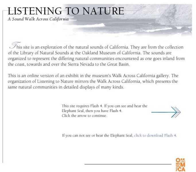 Listening to Nature: A Sound Walk Across California Website Listening to Nature: A Sound Walk Across California Website