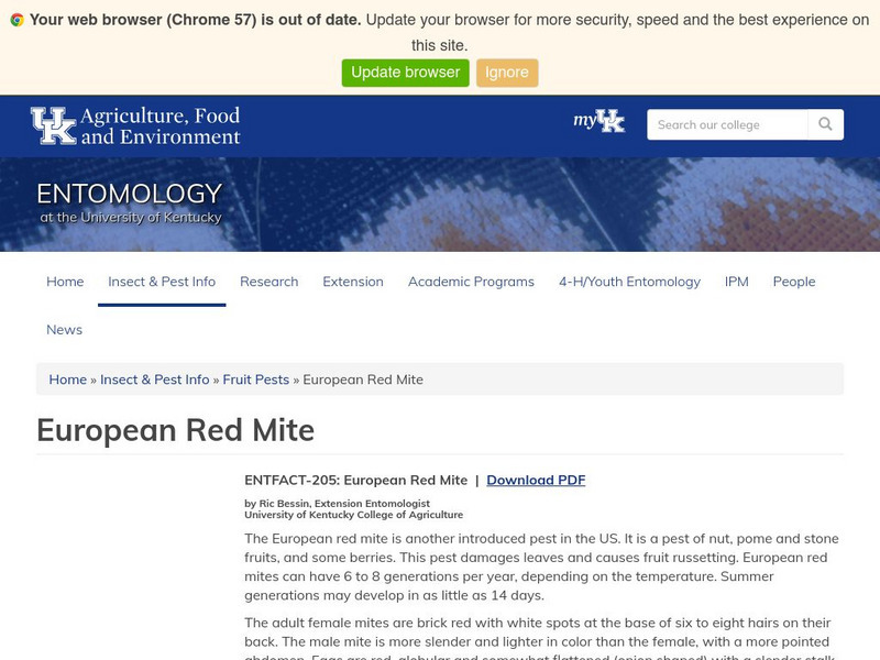 University of Kentucky: European Red Mite Handout