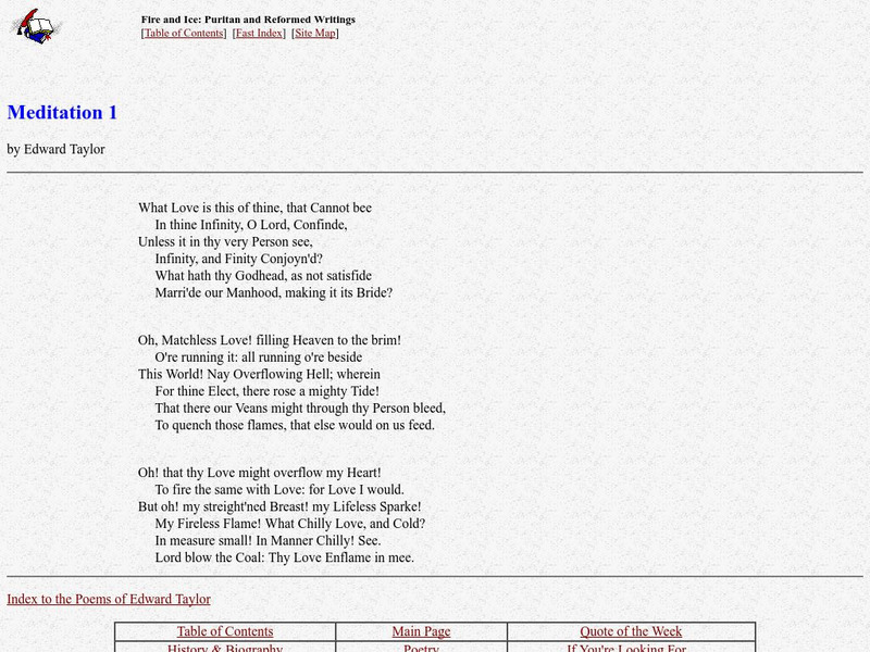 Puritan and Reformed Writings: "Meditation 1" eBook Puritan and Reformed Writings: "Meditation 1" eBook