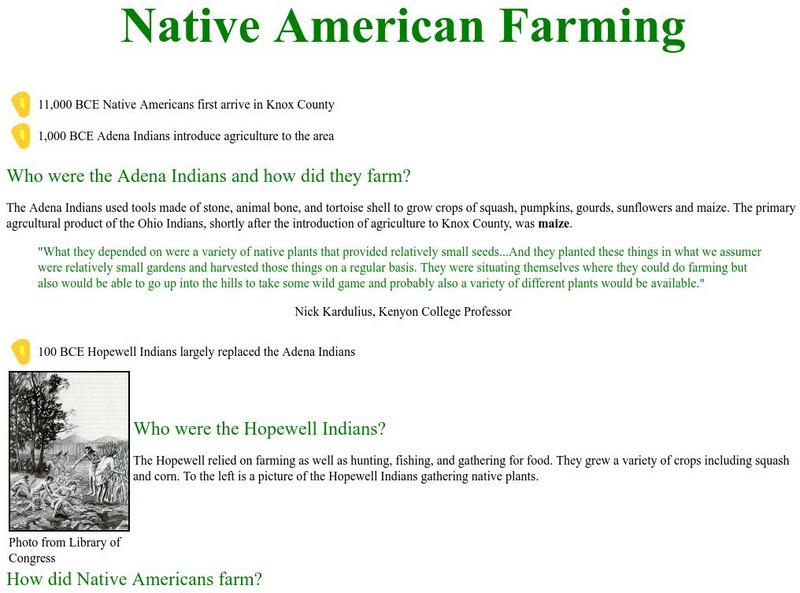 Kenyon College: Family Farm Project: Native American Farming Unknown Type Kenyon College: Family Farm Project: Native American Farming Unknown Type