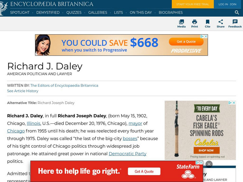 Encyclopedia Britannica: Richard J. Daley Handout