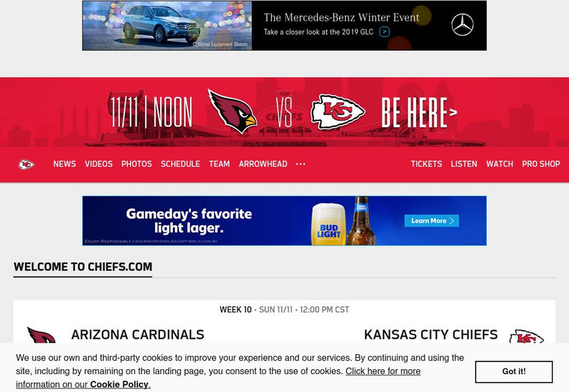 Kansas City Chiefs Official Site Website