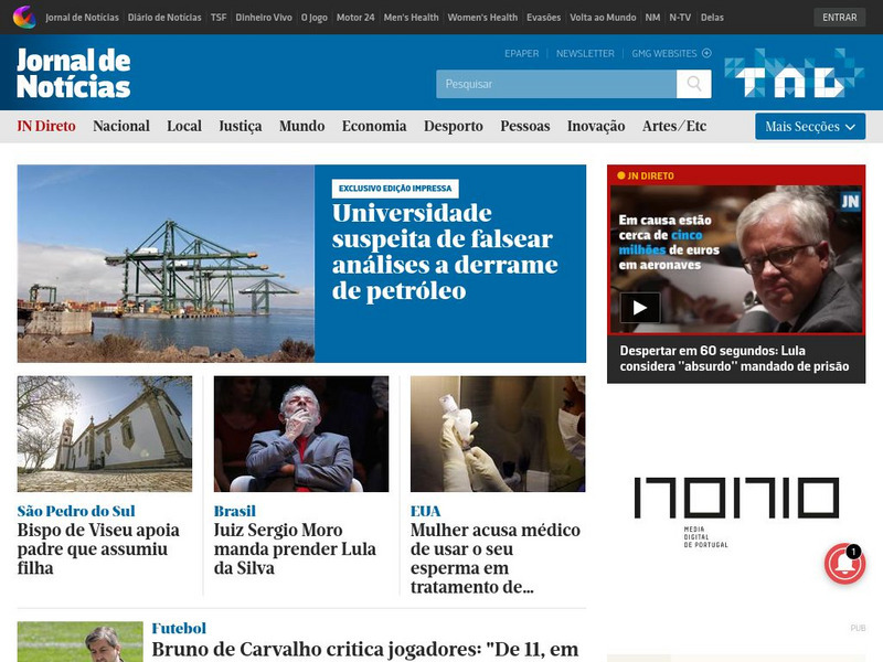 Jornal De Noticias Website Jornal De Noticias Website