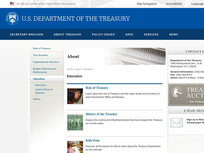 U.s. Department of Treasury Education Website U.s. Department of Treasury Education Website