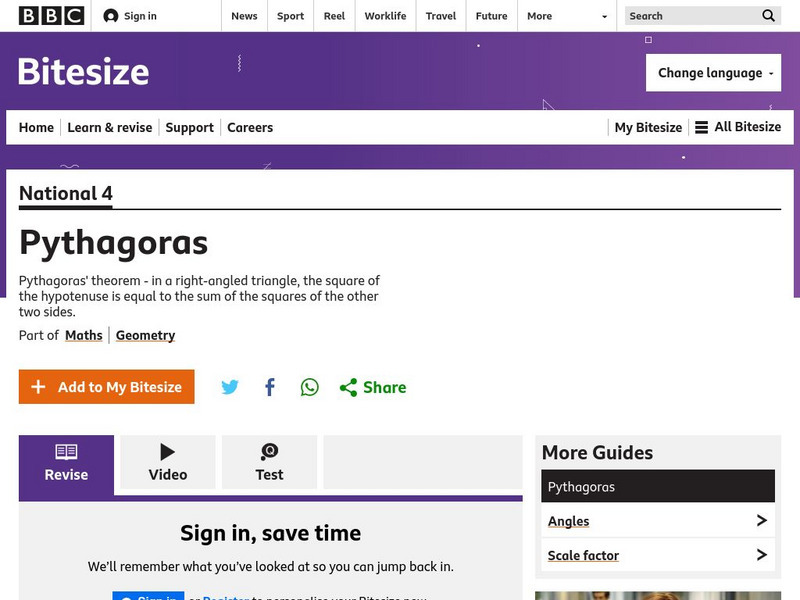Bbc: Pythagoras' Theorem Unit Plan
