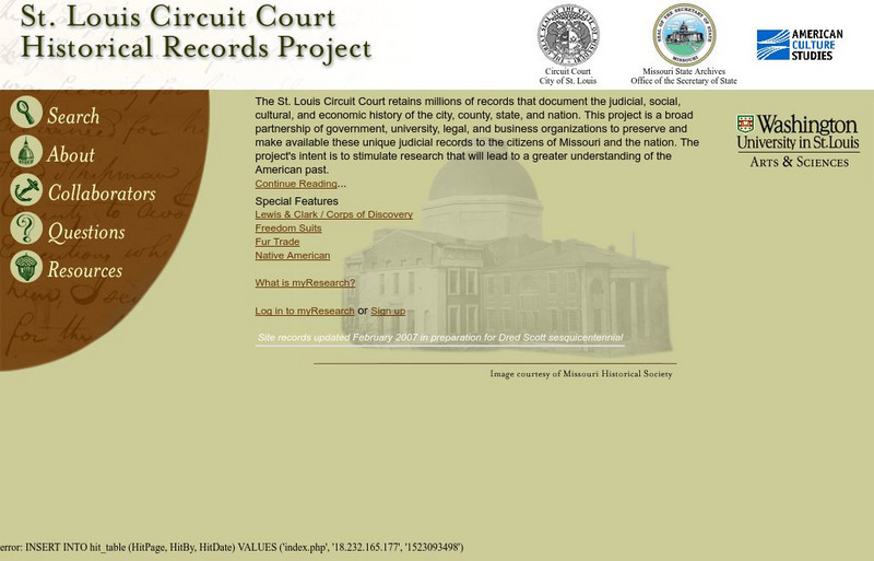 Missouri State Archives: St. Louis Circuit Court Historical Records Project Website Missouri State Archives: St. Louis Circuit Court Historical Records Project Website