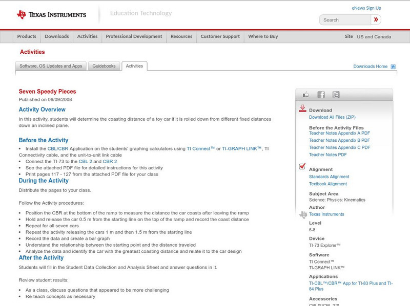 Texas Instruments: Seven Speedy Pieces Activity Texas Instruments: Seven Speedy Pieces Activity