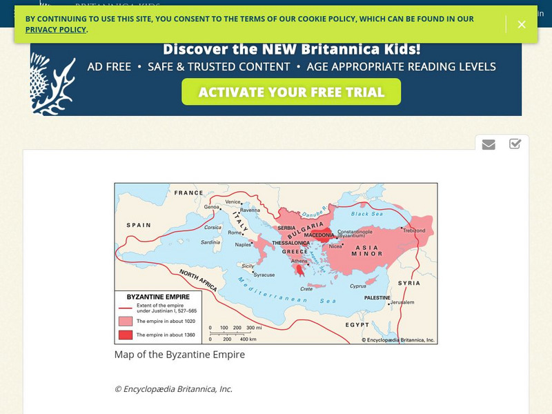 Encyclopedia Britannica: Britannica Kids: Byzantine Empire: Geography Graphic Encyclopedia Britannica: Britannica Kids: Byzantine Empire: Geography Graphic