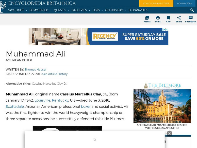 Encyclopedia Britannica: Muhammad Ali Handout Encyclopedia Britannica: Muhammad Ali Handout