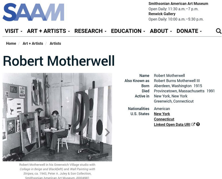 Smithsonian American Art Museum: Robert Motherwell Handout