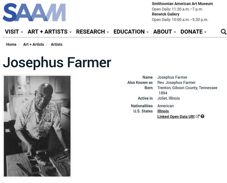 Smithsonian American Art Museum: Josephus Farmer Handout