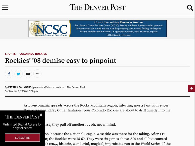 Denver Post: Colorado Rockies Website