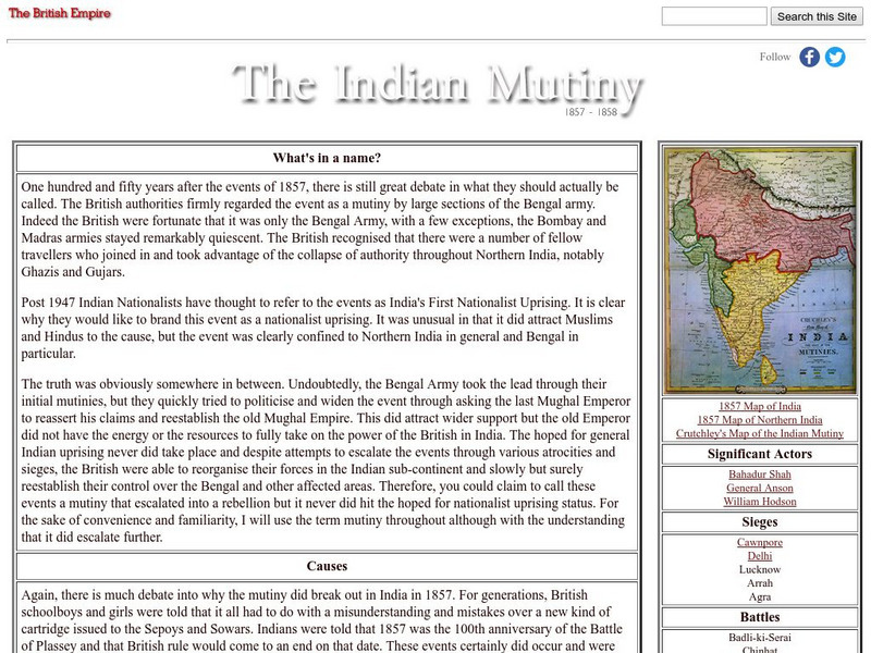 The British Empire: The Indian Mutiny of 1857 Website The British Empire: The Indian Mutiny of 1857 Website