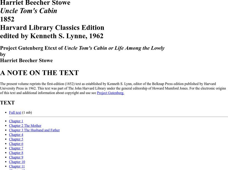 Maryland State Archives: Project Gutenberg Etext of Uncle Tom's Cabin eBook Maryland State Archives: Project Gutenberg Etext of Uncle Tom's Cabin eBook