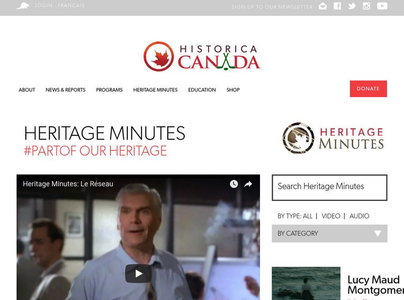 Historica Dominion Institute: Le Reseau Website